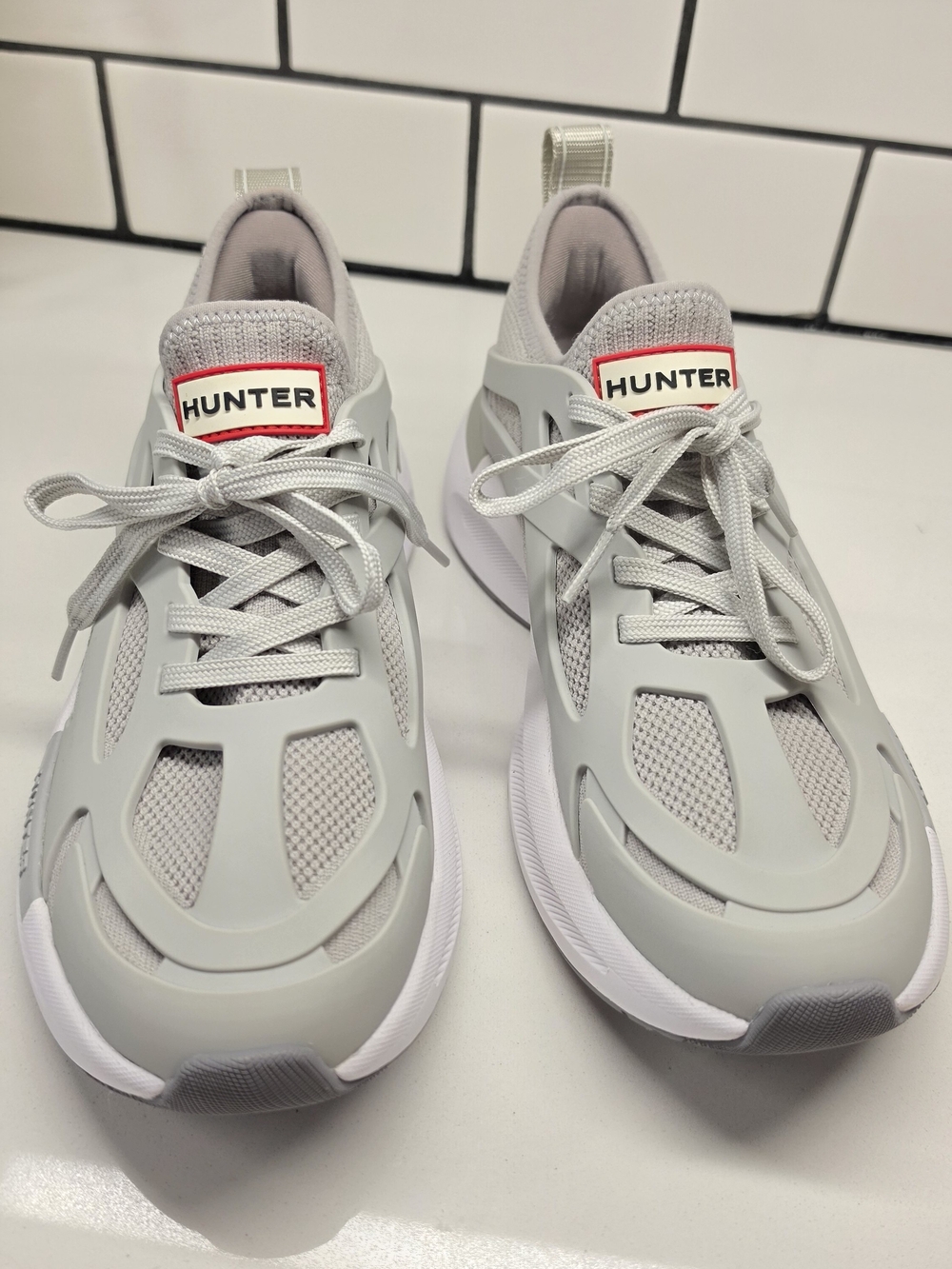 Hunter Women's Light Gray Athletic Sneakers - Picture 2 of 9